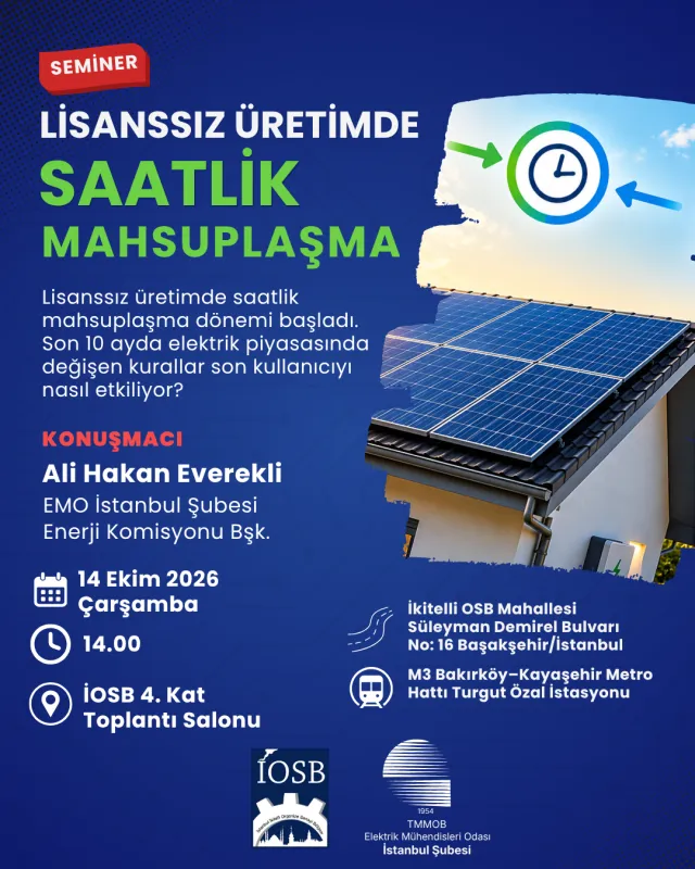 Lisanssız Üretimde Saatlik Mahsuplaşma Semineri | 14 Ekim 2026