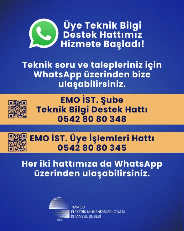 Üye Teknik Bilgi Destek Hattımız Hizmete Başladı!