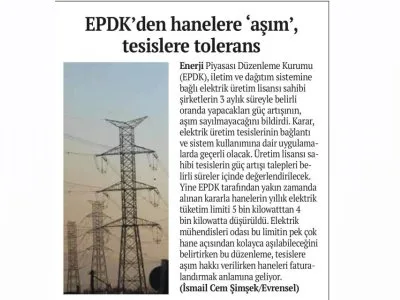 EVLERE KABARIK FATURA, ŞİRKETLERE TOLERANS (EVRENSEL GAZETESİ, 12.11.2025)