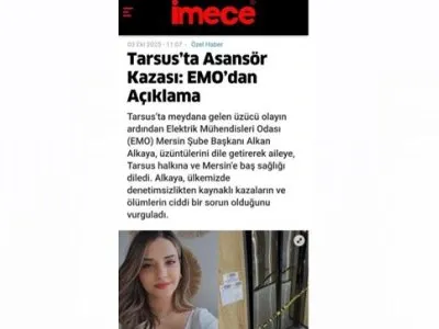 TARSUSTA YAŞANAN ASANSÖR KAZASI HAKKINDA
