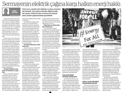 MAHİR ULUTAŞ YAZDI: SERMAYENİN ELEKTRİK ÇAĞINA KARŞI HALKIN ENERJİ HAKKI (BİRGÜN GAZETESİ 13.02.2026)