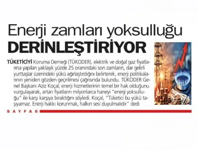 ENERJİ ZAMLARI YOKSULLUĞU DERİNLEŞTİRİYOR (TÜRKİYE`DE YENİ ÇAĞ, 09.04.2026)