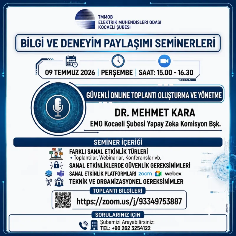 GÜVENLİ ONLINE TOPLANTI OLUŞTURMA VE YÖNETME SEMİNERİ