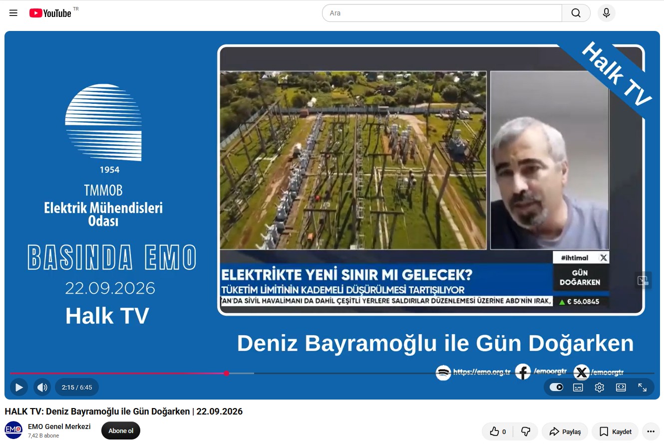 EMO YÖNETİM KURULU BAŞKANI MAHİR ULUTAŞ HALK TV`DE