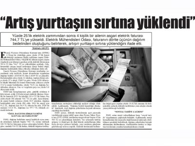 `ARTIŞ YURTTAŞIN SIRTINA YÜKLENDİ` (BAŞKENT GAZETESİ, 07.04.2026)