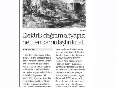 ELEKTRİK DAĞITIM ALTYAPISI HEMEN KAMULAŞTIRILMALI (BİRGÜN GAZETESİ, 07.05.2026)