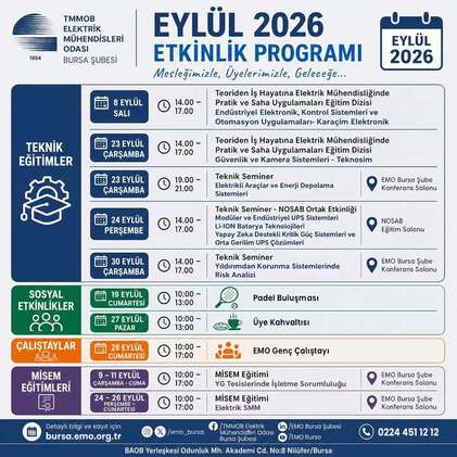 ŞUBEMİZ EYLÜL 2026 ETKİNLİK PROGRAMIMIZ AÇIKLANDI!
