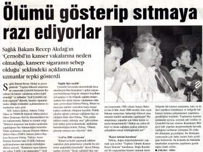 ÖLÜMÜ GÖSTERİP SITMAYA RAZI EDİYORLAR (ÜLKEDE ÖZGÜR GÜNDEM, 21.08.2006)