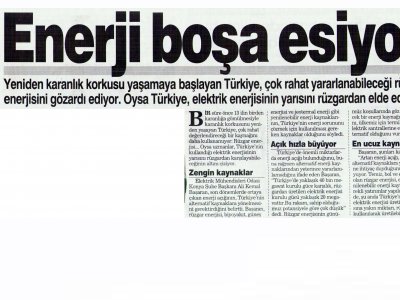 ENERJİ BOŞA ESİYOR (ŞOK GAZETESİ, 22.08.2006)