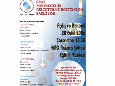 EMO MÜHENDİSLİK GELİŞTİRME EĞİTİMİ 2006 DÖNEMİ BAŞLIYOR