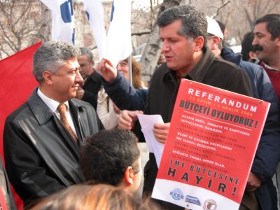 EMEKÇİLER İMF BÜTÇESİNE “HAYIR” DEDİ