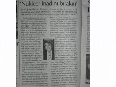 NÜKLEER SANTRAL İNADINA SON VERİN.30.01.2007 TARİHLİ BASIN AÇIKLAMASI