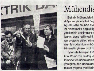 MÜHENDİSLERE DİPLOMALARINI YAKTIRDILAR (EVRENSEL GAZETESİ, 14.02.2007)