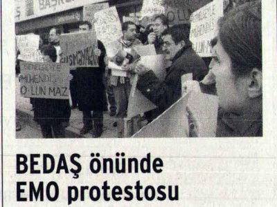 BEDAŞ ÖNÜNDE EMO PROTESTOSU (BİRGÜN GAZETESİ, 14.02.2007)
