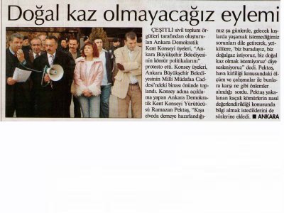 DOĞAL KAZ OLMAYACAĞIZ EYLEMİ (HÜRRİYET ANKARA, 11.03.2007)