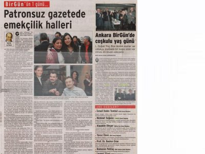PATRONSUZ GAZETEDE EMEKÇİLİK HALLERİ (BİRGÜN GAZETESİ, 15.04.2007)