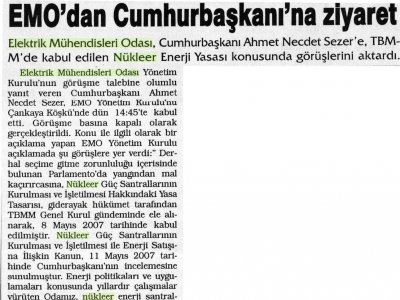 EMO'DAN CUMHURBAŞKANI'NA ZİYARET