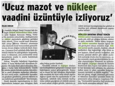 UCUZ MAZOT VE NÜKLEER VAADİNİ ÜZÜNTÜYLE İZLİYORUZ (BİRGÜN GAZETESİ, 29.06.2007)