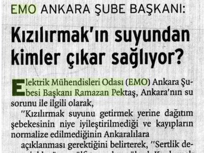 KIZILIRMAK'IN SUYUNDAN KİMLER ÇIKAR SAĞLIYOR? (BİRGÜN, 05.08.2007)