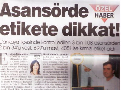 ASANSÖRDE ETİKETE DİKKAT (SABAH ANKARA, 13.9.2007)