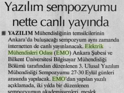 YAZILIM SEMPOZYUMU NETTE CANLI YAYINDA (HÜRRİYET ANKARA, 24.09.2007)