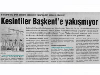 KESİNTİLER BAŞKENT'E YAKIŞMIYOR (MİLLİ GAZETE, 22.11.2007)