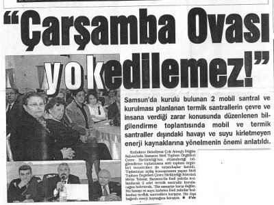 "ÇARŞAMBA OVASI YOKEDİLEMEZ!"