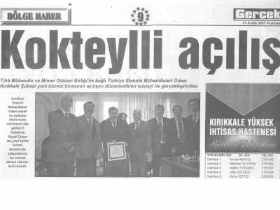 KOKTEYLLİ AÇILIŞ  (GERÇEK, 31. 12.2007)