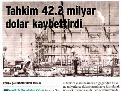 TAHKİM 42.2 MİLYAR KAYBETTİRDİ  (BİRGÜN 25.01.2008)