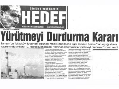 YÜRÜTMEYİ DURDURMA KARARI