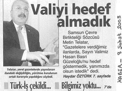 VALİYİ HEDEF ALMADIK