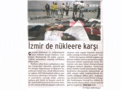 İZMİR DE NÜKLEERE KARŞI-27.04.2008/BİRGÜN