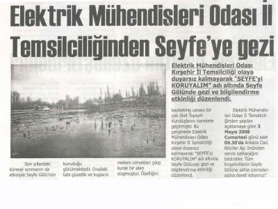 ELEKTRİK MÜHENDİSLERİ ODASI İL TEMSİLCİLİĞİNDEN SEYFEYE GEZİ  (KERVANSARAY, 03.05.2008)