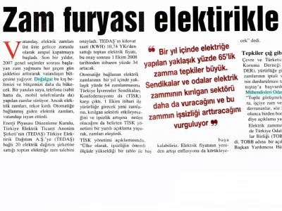 ZAM FURYASI ELEKTRİKLE SÜRÜYOR (GAZETE KADIKÖY, 13.10.2008)