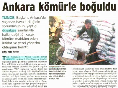 ANKARA KÖMÜRLE BOĞULDU (BİRGÜN GAZETESİ, 27.12.2008)