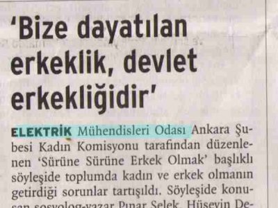 DAYATILAN ERKEKLİK DEVLET ERKEKLİĞİDİR (BİRGÜN, 25.1.2009)