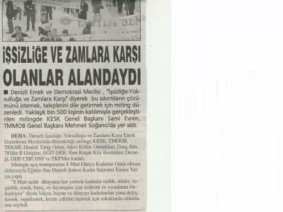 DENİZLİ DE KRİZ MİTİNGİ