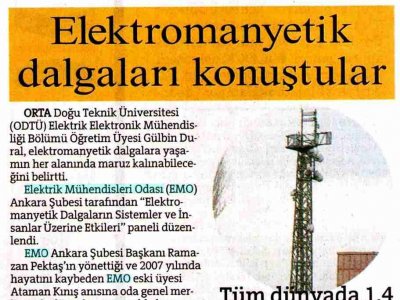 ELEKTROMANYETİK DALGALARI KONUŞTULAR (HÜRRİYET ANKARA, 30.5.2009)