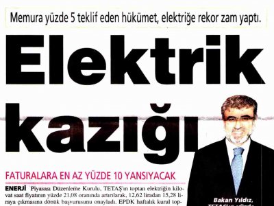 ELEKTRİK KAZIĞI (MİLLİ GAZETE, 04.09.2009)