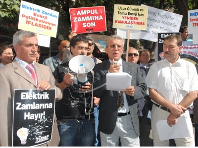 EMO, ESM VE TÜDEF'TEN ELEKTRİK ZAMMI PROTESTOSU