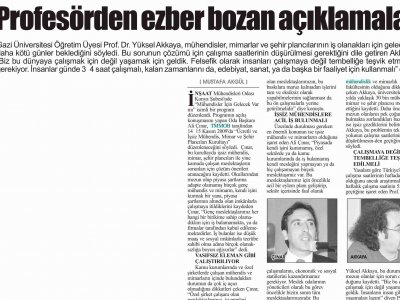 PROFESÖRDEN EZBER BOZAN AÇIKLAMALAR (HAKİMİYET KONYA, 05.10.2009)