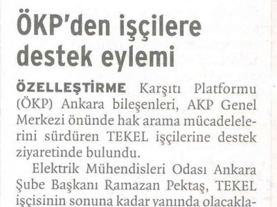 ÖKPDEN İŞÇİLERE DESTEK EYLEMİ (BİRGÜN, 17.12..2009)