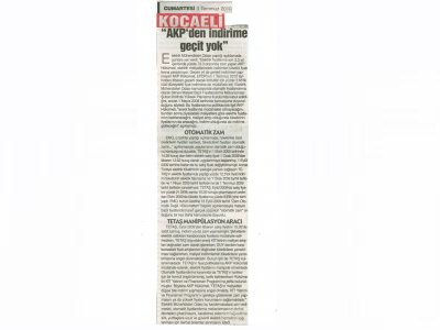 AKP'DEN İNDİRİME GEÇİT YOK