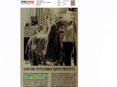 ELEKTRİK FİYATLARINA EŞEKLİ PORTESTO (CUMHURİYET GAZETESİ, 09.07.2010)
