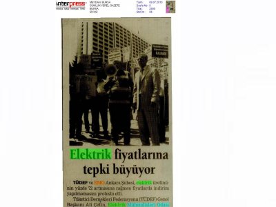 ELEKTRİK FİYATLARINA TEPKİ BÜYÜYOR (MEYDAN BURSA, 09.07.2010)