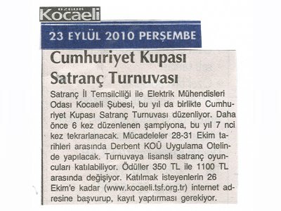 7. CUMHURİYET KUPASI SATRANÇ TURNUVASI
