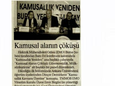 KAMUSAL ALANIN ÇÖKÜŞÜ (BURSA HABER, 09.11.2010)