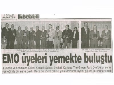 EMO ÜYELERİ YEMEKTE BULUŞTU