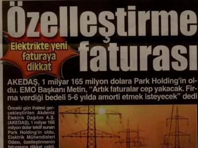 İLHAN METİN:BUNDAN BÖYLE FATURALAR CEP YAKACAK (CUMHURİYET AKDENİZ-09.12.2010)