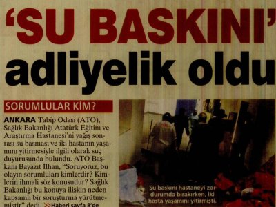 `SU BASKINI ADLİYELİK OLDU’ ( MİLLİYET ANKARA, 01.01.2011)